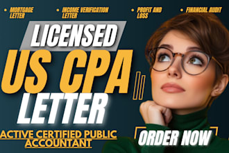 prepare CPA letter audit review financial statement, non profit mortgage letter