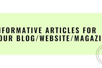 write informative articles for online or offline purposes