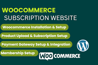 build woocommerce subscription website digital product website membership