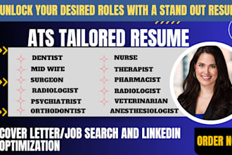 write a professional healthcare resume, pharmacist, dentist, surgeon, cna cv