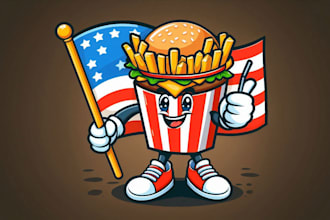 design modern american food logo with unlimited revisions