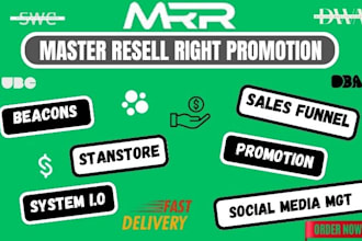do promotion for master resell right courses, dwa, ubc and so on