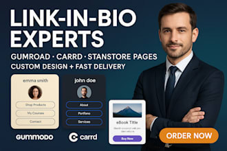 create and design your stanstore carrd or gumroad digital product store