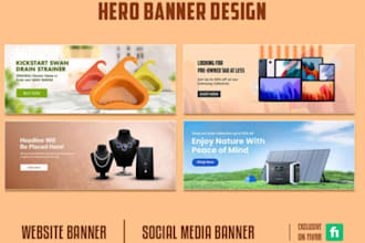 design website hero banner and shopify banner web banner header slider