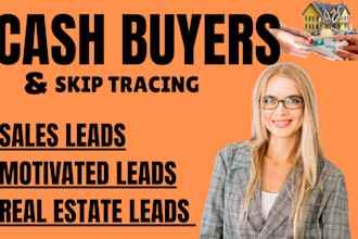 provide real estate motivated seller leads active cash buyer with skip tracing