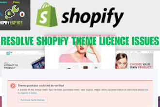 shopify website bug fix shopify theme license as shopify expert