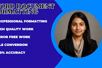 provide professional ms word formatting and typing services