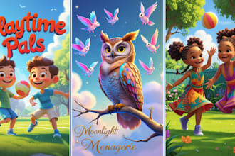 do children story book illustration, children book illustration, picture book