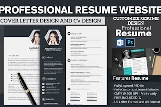 do professional resume website resume cover letter cv design portfolio website