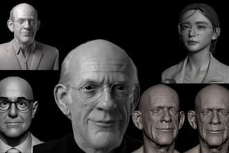 do realistic 3d head 3d bust 3d face 3d statue stl head model 3d printing