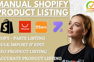 do professional shopify manual product listing, shopify aliexpress dropshipping