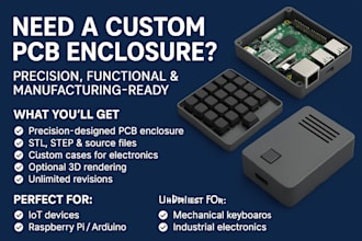 create custom pcb enclosure for 3d print or cnc and 3d model