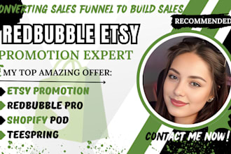 etsy digital products, etsy sales, redbubble promotion, teespring and stan store