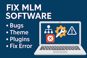 fix mlm software, website errors, bugs, themes, plugins