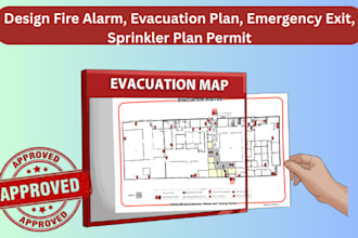 design fire alarm, evacuation plan, emergency exit, sprinkler plan permit