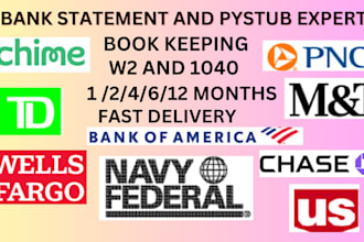 do bank statement reconciliation, bookkeeping and paystubs
