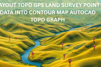 layout topo gps land survey point data into contour map autocad topo graph