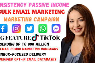 send 800 million usa bulk email campaign to inbox and sms email campaign email