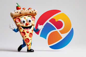 do pizza mascot logo 12 hours with satisfaction guarantee