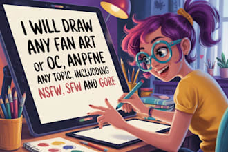 draw any fan art or oc, any topic, including nsfw, sfw and gore