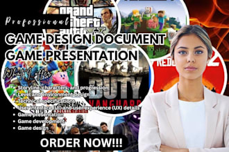create a professional gdd  game design document game gameplay game development