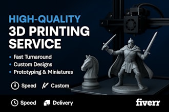 3d print, paint, and design custom miniatures, characters, and models