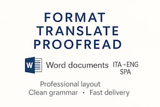 format, translate and proofread your documents in word