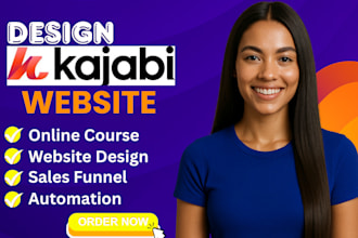 kajabi website design, kajabi funnel, thinkific podia online course landing page