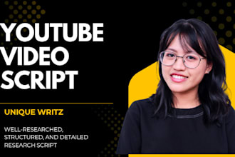 research and write a compelling youtube video script on any niche
