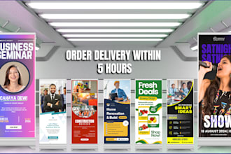design pull up, roller up, retractable or roller banner and standee