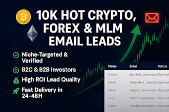 deliver hot forex trader and crypto leads verified MLM email list for marketing