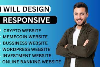 design responsive crypto website, investment website or online banking website