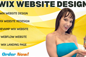 design redesign wix website, revamp wix seo, landing page, ecommerce, webflow