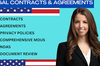 write legal agreements, contracts, lawsuits, privacy policy, complaints, motion
