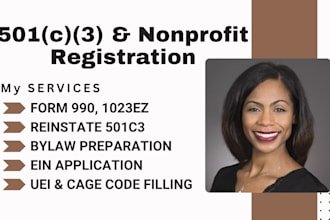 register your nonprofit, file 501c3, bylaws, form 1023 and more
