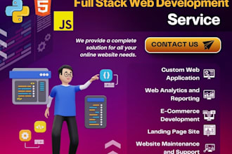 develop website as full stack python developer, HTML, CSS, js etc