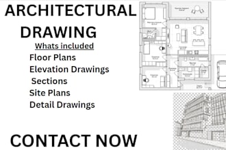 draw 2d or 3d architecture plans, autocad, revit, mep deisgns