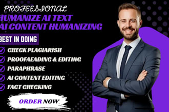 humanize ai content proofread edit book thesis and plagiarism check