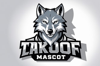 design wolf mascot logo within new concepts