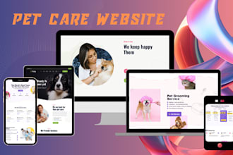 design pet care website dog traning pet logo