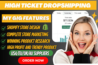 build shopify high ticket dropshipping store shopify sellvia promotion marketing