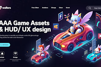 design stunning aaa quality game assets graphics art and immersive hud UI UX