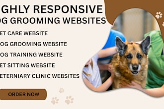 design a responsive dog grooming dogs website pets website pets care website