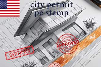 do civil and structural drawings pe stamp for city permit in all states in USA