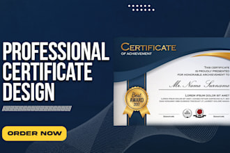 design a professional certificate, award or diploma design