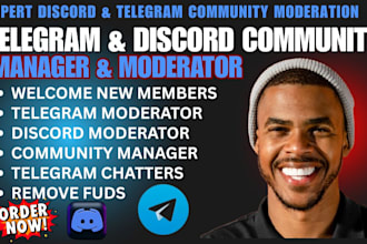 do memecoin discord community manager telegram moderator admin with 20 chatters
