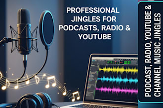 catchy jingle, radio, podcast jingle, jingle production, custom channel music