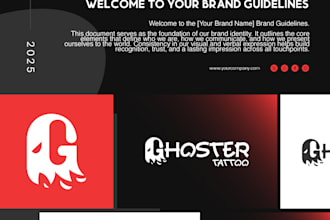 create a complete brand style guide, brand guidelines, logo creation