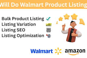 bulk upload and optimize your walmart, amazon, ebay and etsy listing