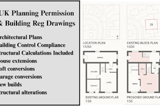 do uk planning permission drawings, building regulations structural calculation